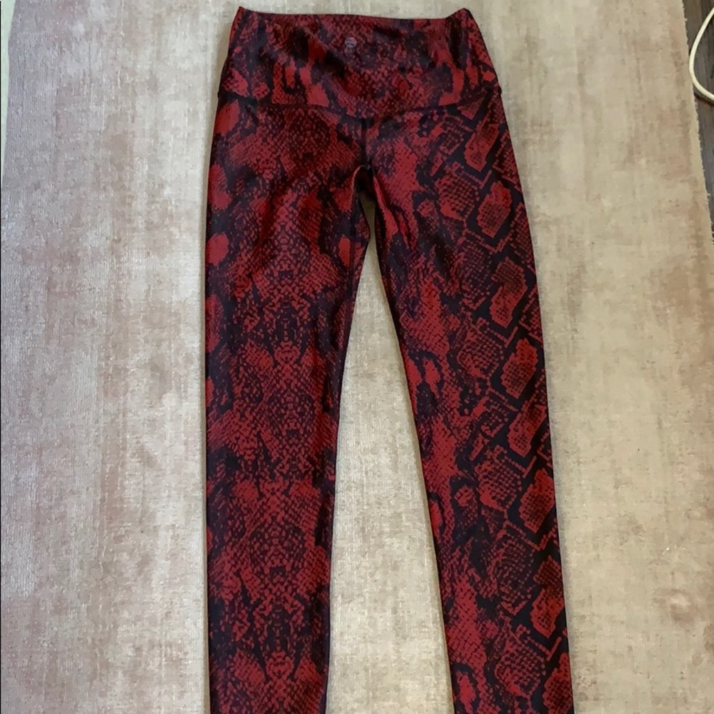 red snake print leggings